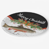 Wir wünschen Euch ein wirklich fliegendes Fischfil Pappteller (Schrägansicht)