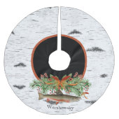 Wir wünschen Euch ein wirklich fliegendes Fischfil Polyester Weihnachtsbaumdecke (Vorderseite)