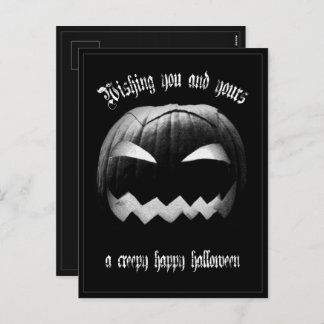 Wir wünschen Euch und eurem ein gruseliges glückli Feiertagspostkarte