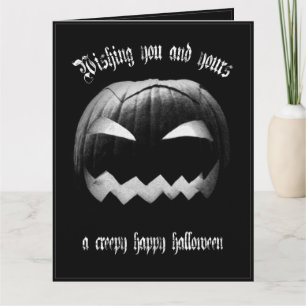 Wir wünschen Euch und eurem ein gruseliges glückli Karte