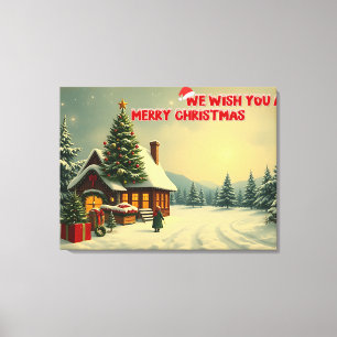 Wir wünschen frohe Weihnachten - O12 Leinwanddruck