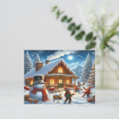 Wir wünschen frohe Weihnachten - O22 Einladungspostkarte (Stehend Vorderseite)