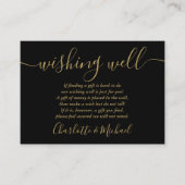 Wir wünschen gute Schwarz-Gold-Script-Hochzeit Begleitkarte (Vorderseite)
