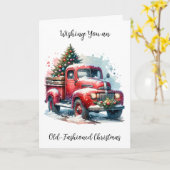 Wir wünschen Ihnen ein altmodisches Weihnachtsfest Karte (Gelbe Blume)