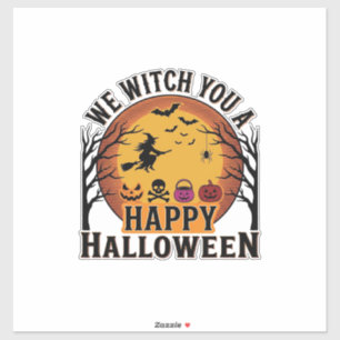 Wir wünschen Ihnen ein frohes Halloween Vintage Aufkleber