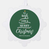 Wir wünschen Ihnen ein frohes Weihnachts-Custom-Fo Ornament Karte (Vorderseite)
