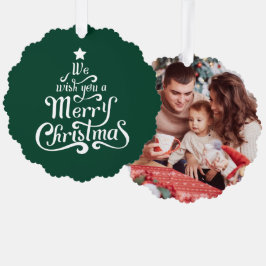 Wir wünschen Ihnen ein frohes Weihnachts-Grün nied Ornament Karte