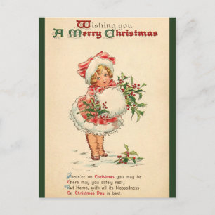 Wir wünschen Ihnen ein frohes Weihnachtsfest - alt Feiertagspostkarte