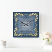 Wir wünschen Ihnen ein frohes Weihnachtsfest ~ Bla Quadratische Wanduhr (Zuhause)