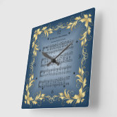 Wir wünschen Ihnen ein frohes Weihnachtsfest ~ Bla Quadratische Wanduhr (Winkel)