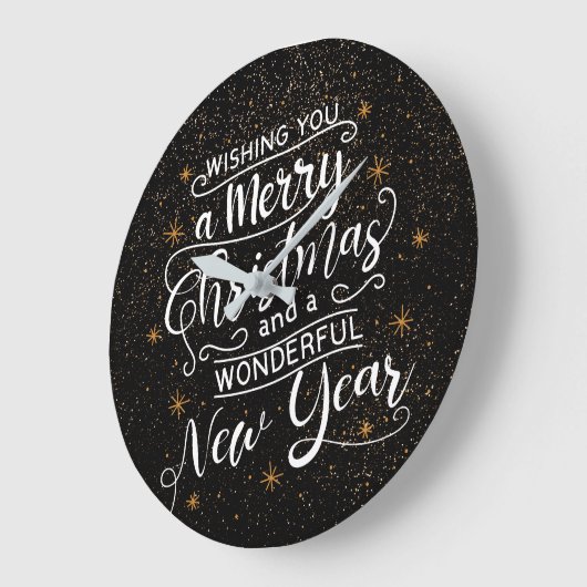 Wir wünschen Ihnen ein frohes Weihnachtsfest! Große Wanduhr (Winkel)