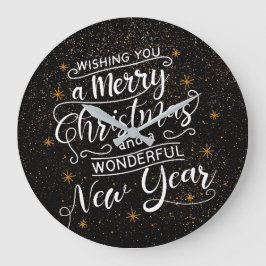 Wir wünschen Ihnen ein frohes Weihnachtsfest! Große Wanduhr