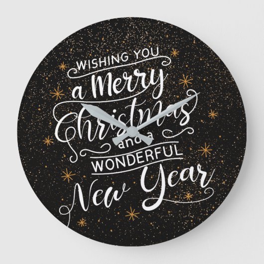 Wir wünschen Ihnen ein frohes Weihnachtsfest! Große Wanduhr (Vorderseite)