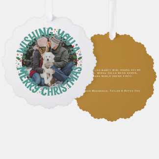 Wir wünschen Ihnen ein frohes Weihnachtsfest Perso Ornament Karte