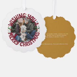 Wir wünschen Ihnen ein frohes Weihnachtsfest Perso Ornament Karte