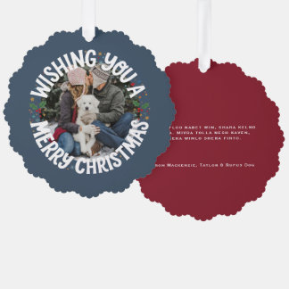 Wir wünschen Ihnen ein frohes Weihnachtsfest Perso Ornament Karte