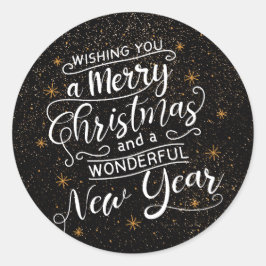 Wir wünschen Ihnen ein frohes Weihnachtsfest! Runder Aufkleber
