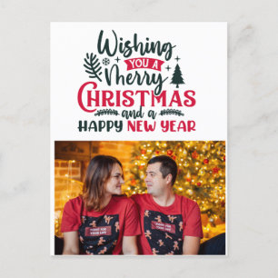 Wir wünschen Ihnen ein frohes Weihnachtsfest und e Feiertagspostkarte