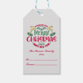 Wir wünschen Ihnen ein frohes Weihnachtsfest und e Geschenkanhänger