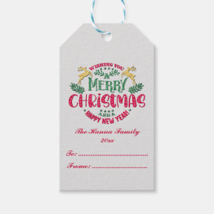 Wir wünschen Ihnen ein frohes Weihnachtsfest und e Geschenkanhänger