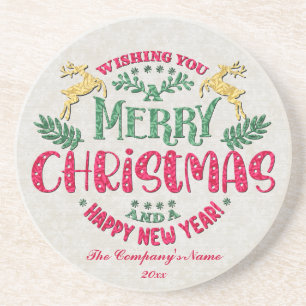 Wir wünschen Ihnen ein frohes Weihnachtsfest und e Getränkeuntersetzer