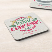 Wir wünschen Ihnen ein frohes Weihnachtsfest und e Getränkeuntersetzer (Linke Seite)