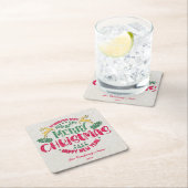 Wir wünschen Ihnen ein frohes Weihnachtsfest und e Rechteckiger Pappuntersetzer (Vor Ort)