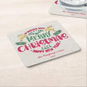 Wir wünschen Ihnen ein frohes Weihnachtsfest und e Rechteckiger Pappuntersetzer (angewinkelt)