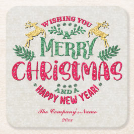 Wir wünschen Ihnen ein frohes Weihnachtsfest und e Rechteckiger Pappuntersetzer