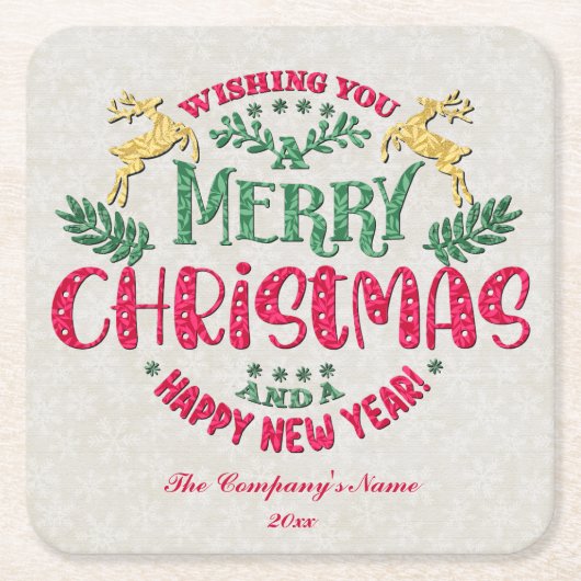 Wir wünschen Ihnen ein frohes Weihnachtsfest und e Rechteckiger Pappuntersetzer (Vorderseite)