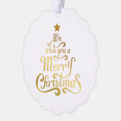 Wir wünschen Ihnen ein frohes Weihnachtsfolie nied Ornament Karte (Links)