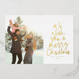 Wir wünschen Ihnen ein frohes Weihnachtsgold ein F Folien Feiertagskarte