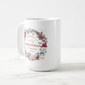 Wir wünschen Ihnen ein frohes WeihnachtskrautMonog Kaffeetasse (Vorderseite Links)