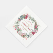 Wir wünschen Ihnen ein frohes WeihnachtskrautMonog Serviette (Ecke)