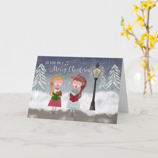 Wir wünschen Ihnen ein frohes Weihnachtslied Karte (Gelbe Blume)