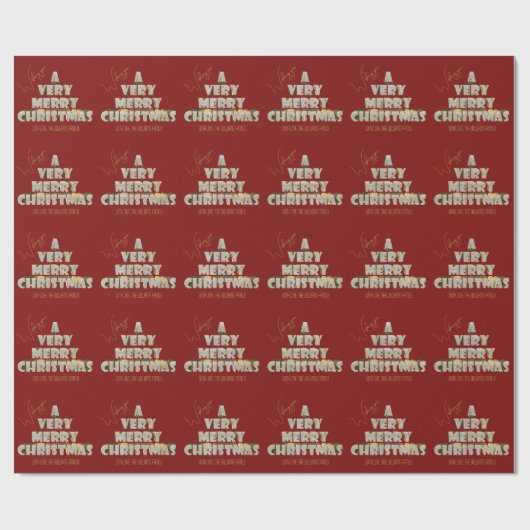 Wir wünschen Ihnen ein frohes Weihnachtsrot Geschenkpapier (Flach)