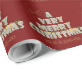 Wir wünschen Ihnen ein frohes Weihnachtsrot Geschenkpapier (Rolleneckpunkt)