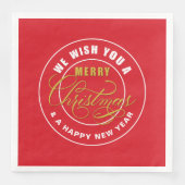 Wir wünschen Ihnen ein frohes Weihnachtsrot Serviette (Vorderseite)