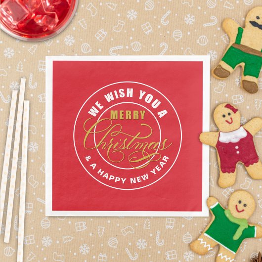 Wir wünschen Ihnen ein frohes Weihnachtsrot Serviette