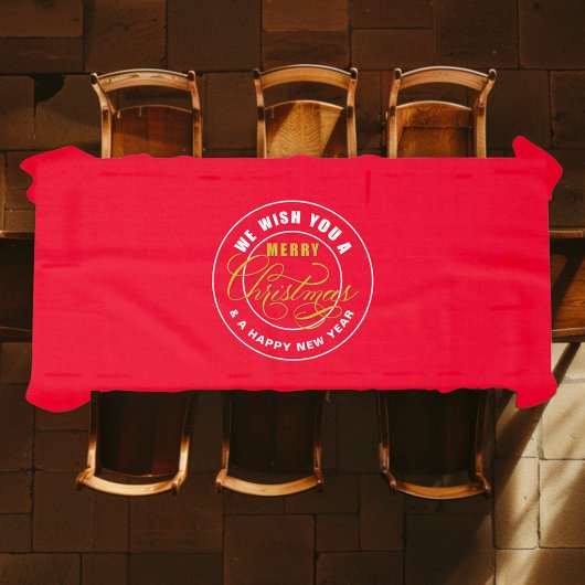 Wir wünschen Ihnen ein frohes Weihnachtsrot Tischdecke