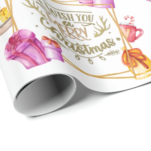 Wir wünschen Ihnen ein fröhliches Weihnachtsgesche Geschenkpapier (Rolleneckpunkt)