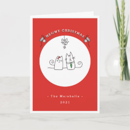 Wir wünschen Ihnen ein gemütliches Weihnachtskatze Feiertagskarte