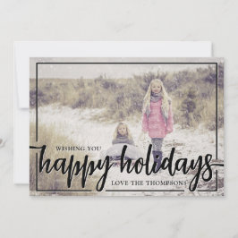 Wir wünschen Ihnen ein glückliches Foto Feiertagskarte