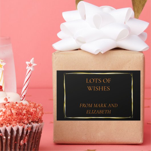 Wir wünschen Ihnen ein glückliches und erfolgreich Rechteckiger Aufkleber (Party)