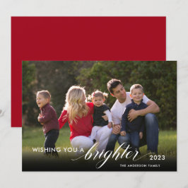 Wir wünschen Ihnen ein helleres Foto 2021 Rote Jah Feiertagskarte