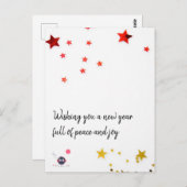 Wir wünschen Ihnen ein neues Jahr voller Frieden u Postkarte (Vorne/Hinten)