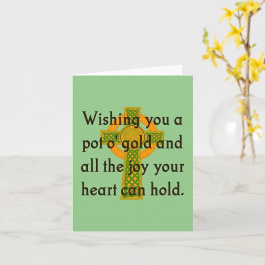 Wir wünschen Ihnen ein Pot O Gold - irisches Zitat Karte (Gelbe Blume)