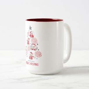 Wir wünschen Ihnen ein rotes frohes Weihnachtsfest Zweifarbige Tasse
