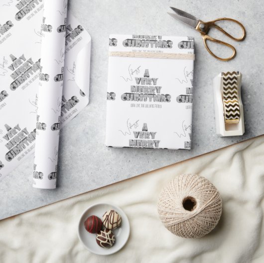 Wir wünschen Ihnen ein sehr frohes Weihnachtsfest Geschenkpapier (Basteln)