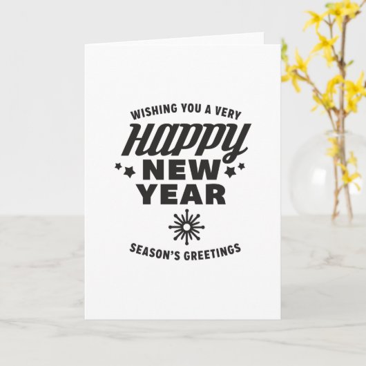 Wir wünschen Ihnen ein sehr glückliches neues Jahr Karte (Gelbe Blume)